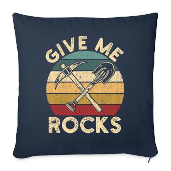 Funny Rock Hunting Rock Hunter Geologist - Sofa pillowcase 17,3'' x 17,3'' (45 x 45 cm) - navy - Front