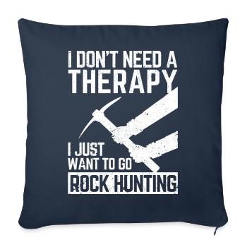 Drôle de chasse aux rochers Géologue Chasseur de roches - Housse de coussin décorative 45 x 45 cm - bleu marine - Devant