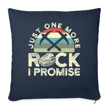 Drôle de chasse aux rochers Géologue Chasseur de roches - Housse de coussin décorative 45 x 45 cm - bleu marine - Devant