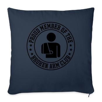 Drôle de blessure au bras cassé - Housse de coussin décorative 45 x 45 cm - bleu marine - Devant