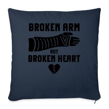Drôle de bras cassé pas coeur cassé Ar - Housse de coussin décorative 45 x 45 cm - bleu marine - Devant