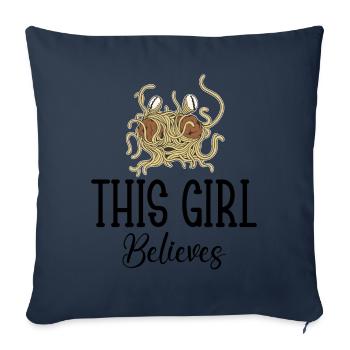 Flying Spaghetti Monster Pastafarianism Pasta - Sofa pillowcase 17,3'' x 17,3'' (45 x 45 cm) - navy - Front