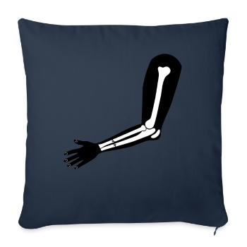 Drôle de bras cassé de bras d’os cassé - Housse de coussin décorative 45 x 45 cm - bleu marine - Devant