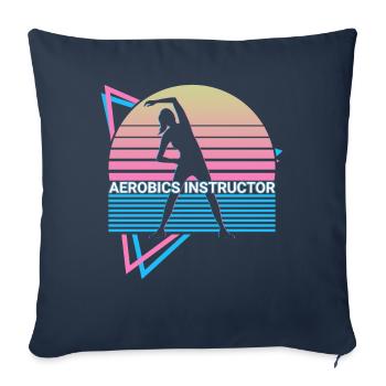 Instructeur d’aérobic Retro - Housse de coussin décorative 45 x 45 cm - bleu marine - Devant
