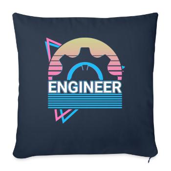 Engineer Engineering Retro - Sofa pillowcase 17,3'' x 17,3'' (45 x 45 cm) - navy - Front