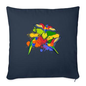 Parrot Colors Kids Bird Animal de compagnie - Housse de coussin décorative 45 x 45 cm - bleu marine - Devant