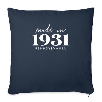 Fabriqué en 1931 en Pennsylvanie. Fête d’anniversaire mignonne - Housse de coussin décorative 45 x 45 cm - bleu marine - Devant