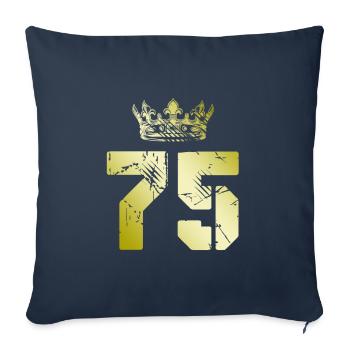 75 Zahl Krone - Sofakissenbezug 45 x 45 cm - Navy - Vorne