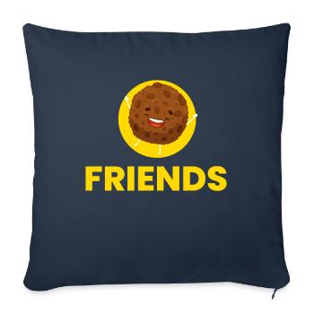 Meilleur ami Cookie Amitié - Housse de coussin décorative 45 x 45 cm - bleu marine - Devant