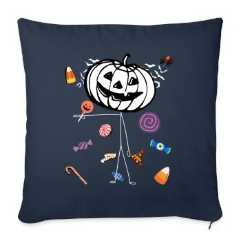Halloween 2022 - Housse de coussin décorative 45 x 45 cm - bleu marine - Devant