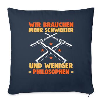 Schweißer Spruch Design für Metallbauer - Sofakissenbezug 45 x 45 cm - Navy - Vorne