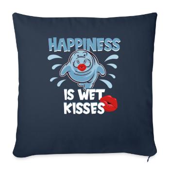 Cold Nose Warm Heart Manatee mollige Seekuh - Sofakissenbezug 45 x 45 cm - Navy - Vorne