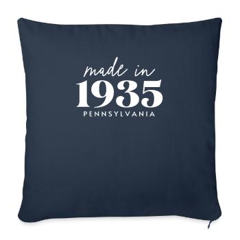 Fabriqué en 1935 en Pennsylvanie. Fête d’anniversaire mignonne - Housse de coussin décorative 45 x 45 cm - bleu marine - Devant