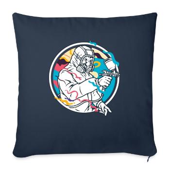 Peintre Pistolet à peinture - Housse de coussin décorative 45 x 45 cm - bleu marine - Devant