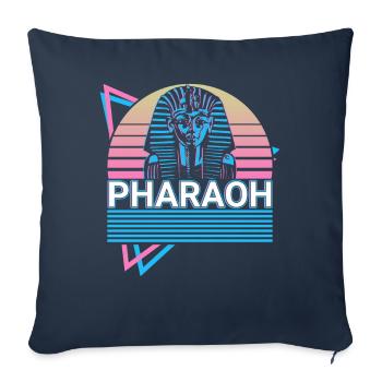 Pharaon Roi Tut Pharaon égyptien - Housse de coussin décorative 45 x 45 cm - bleu marine - Devant