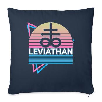 Leviathan Symbol Ancient Jewish Mythology Retro - Sofa pillowcase 17,3'' x 17,3'' (45 x 45 cm) - navy - Front