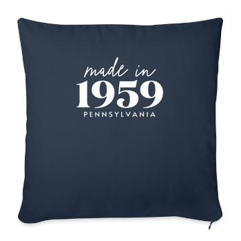Fabriqué en 1959 en Pennsylvanie. Fête d’anniversaire mignonne - Housse de coussin décorative 45 x 45 cm - bleu marine - Devant