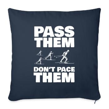 Skieurs de fond biathlon de fond - Housse de coussin décorative 45 x 45 cm - bleu marine - Devant