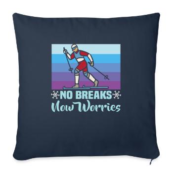 Skieurs de fond biathlon de fond - Housse de coussin décorative 45 x 45 cm - bleu marine - Devant