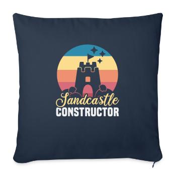Strandurlaub am Meer Design Strandmotiv - Sofakissenbezug 45 x 45 cm - Navy - Vorne