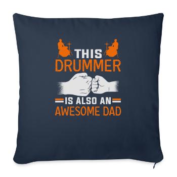 Drummer Father's Day Music Teacher - Sofa pillowcase 17,3'' x 17,3'' (45 x 45 cm) - navy - Front