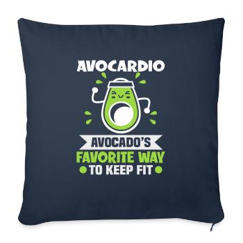 Avocardio design pour les végétariens et les végétaliens - Housse de coussin décorative 45 x 45 cm - bleu marine - Devant
