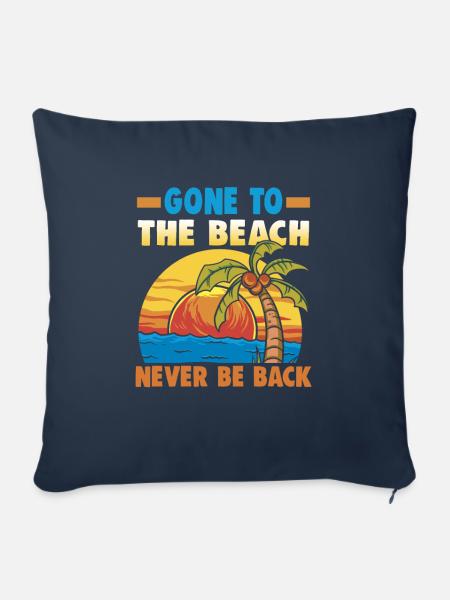 Strandurlaub am Meer Design Strandmotiv - Sofakissenbezug 45 x 45 cm - Navy