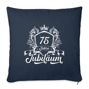 75 Zahl Kranz - Sofakissenbezug 45 x 45 cm - Navy - Vorne