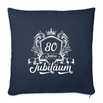 80 Zahl Kranz - Sofakissenbezug 45 x 45 cm - Navy - Vorne