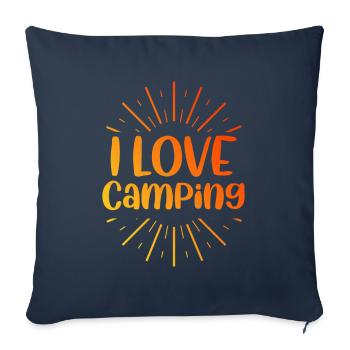 I love camping - Sofa pillowcase 17,3'' x 17,3'' (45 x 45 cm) - navy - Front
