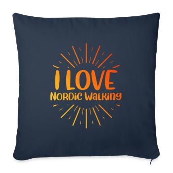 I love Nordic Walking - Sofa pillowcase 17,3'' x 17,3'' (45 x 45 cm) - navy - Front