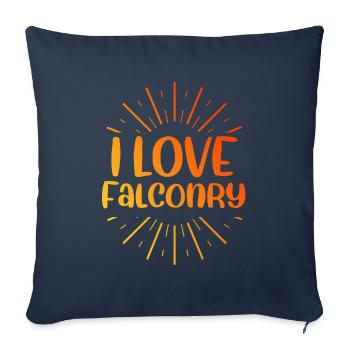 I love falconry - Sofa pillowcase 17,3'' x 17,3'' (45 x 45 cm) - navy - Front