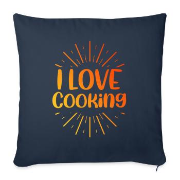 I love cooking - Sofa pillowcase 17,3'' x 17,3'' (45 x 45 cm) - navy - Front