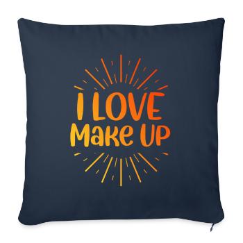 I love makeup - Sofa pillowcase 17,3'' x 17,3'' (45 x 45 cm) - navy - Front