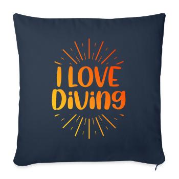 I love diving - Sofa pillowcase 17,3'' x 17,3'' (45 x 45 cm) - navy - Front