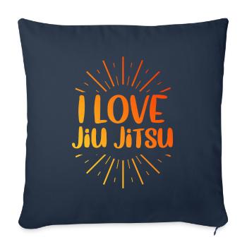 J’adore le Jiu Jitsu - Housse de coussin décorative 45 x 45 cm - bleu marine - Devant