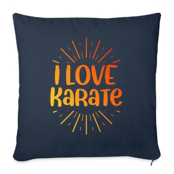 J’adore le karaté - Housse de coussin décorative 45 x 45 cm - bleu marine - Devant