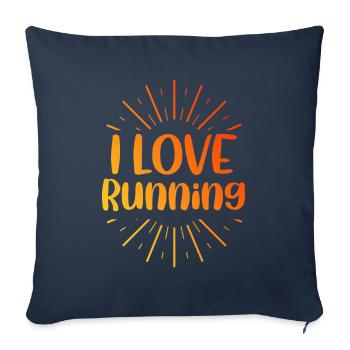 J’adore la course - Housse de coussin décorative 45 x 45 cm - bleu marine - Devant