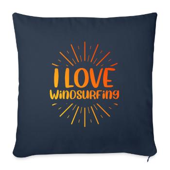 I love windsurfing - Sofa pillowcase 17,3'' x 17,3'' (45 x 45 cm) - navy - Front