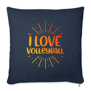 I love volleyball - Sofa pillowcase 17,3'' x 17,3'' (45 x 45 cm) - navy - Front
