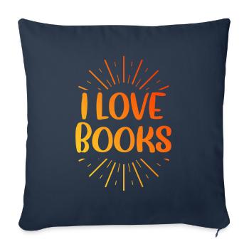 I love books - Sofa pillowcase 17,3'' x 17,3'' (45 x 45 cm) - navy - Front