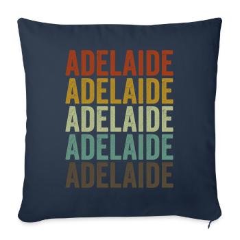 Adélaïde Australie Retro Vintage - Housse de coussin décorative 45 x 45 cm - bleu marine - Devant