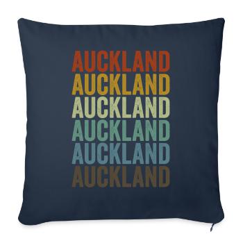 Auckland Nouvelle-Zélande Retro Vintage - Housse de coussin décorative 45 x 45 cm - bleu marine - Devant