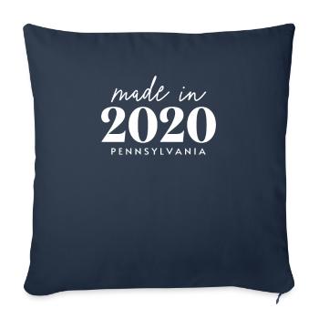 Fabriqué en 2020 en Pennsylvanie. Fête d’anniversaire mignonne - Housse de coussin décorative 45 x 45 cm - bleu marine - Devant