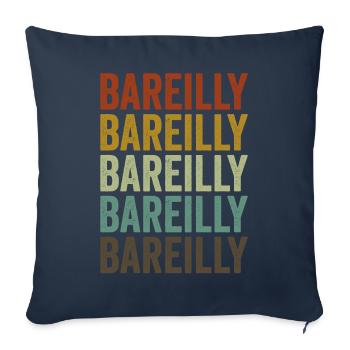 Bareilly India Rétro Vintage - Housse de coussin décorative 45 x 45 cm - bleu marine - Devant