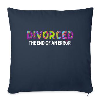 Divorcé Fin d’une erreur Divorce - Housse de coussin décorative 45 x 45 cm - bleu marine - Devant