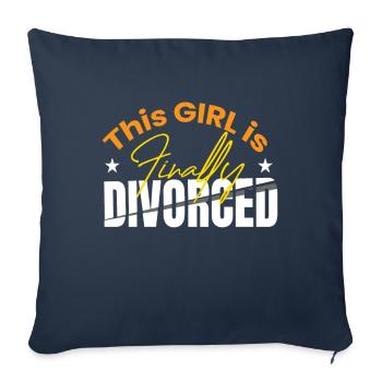 Cette fille est finalement divorcée Divorce - Housse de coussin décorative 45 x 45 cm - bleu marine - Devant