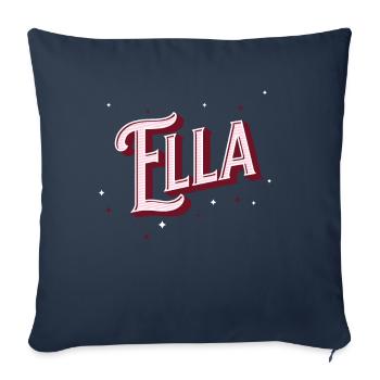 Nom Ella personnalisé - Housse de coussin décorative 45 x 45 cm - bleu marine - Devant