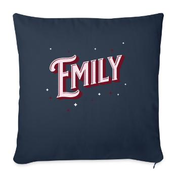 Emily Namen personalisiert - Sofakissenbezug 45 x 45 cm - Navy - Vorne