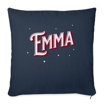 Noms Emma personnalisés - Housse de coussin décorative 45 x 45 cm - bleu marine - Devant
